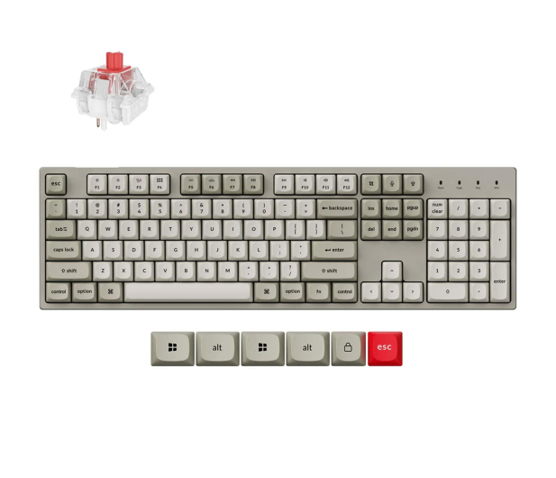 Keychron C2Pro M1 Wired Mechanical Super Red RGB HotSwap FullSize - 1507470 - zdjęcie